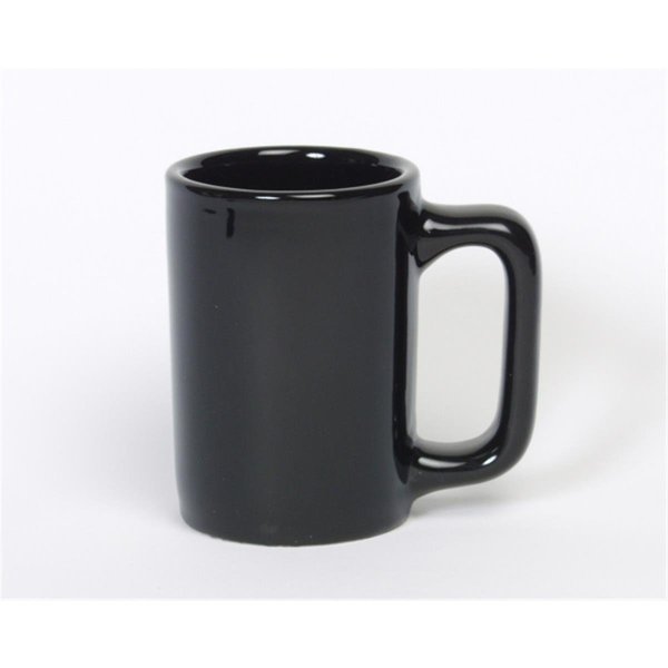 Tuxton China 10 oz. Texan Mug - Black - 2 Dozen BBM-1007